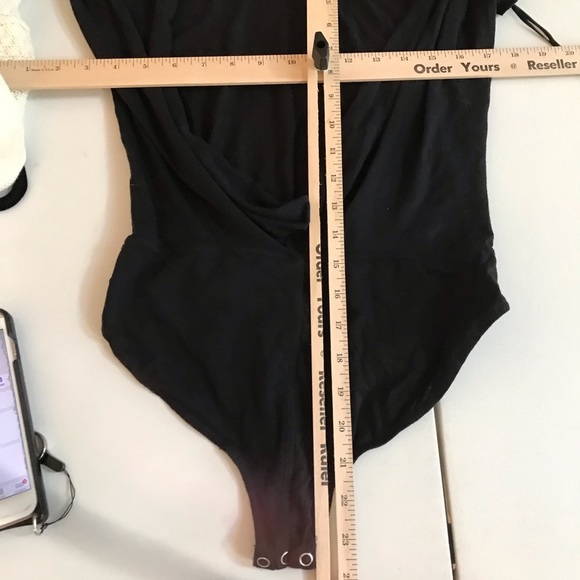 Intimately Free Size Medium Black draped bodysuit tee lightweight runs large - Picture 3 of 9